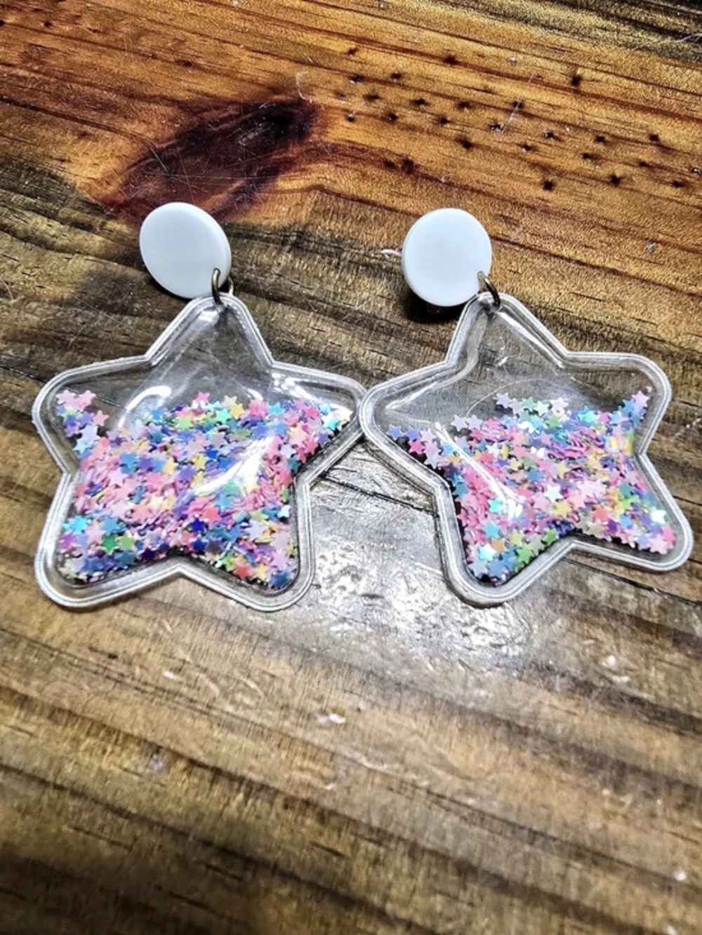 Star Glitter Drop Earrings